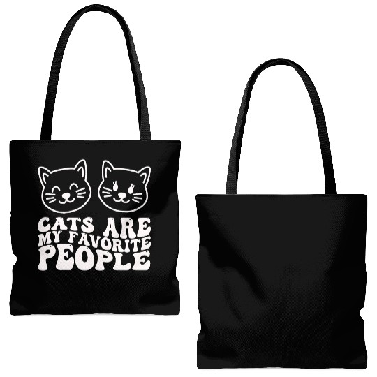 Cats Are My Favorite People Funny Cat Tote Bags (AOP)