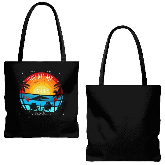 You are my Sunshine Sunset Palms Tote Bags (AOP)
