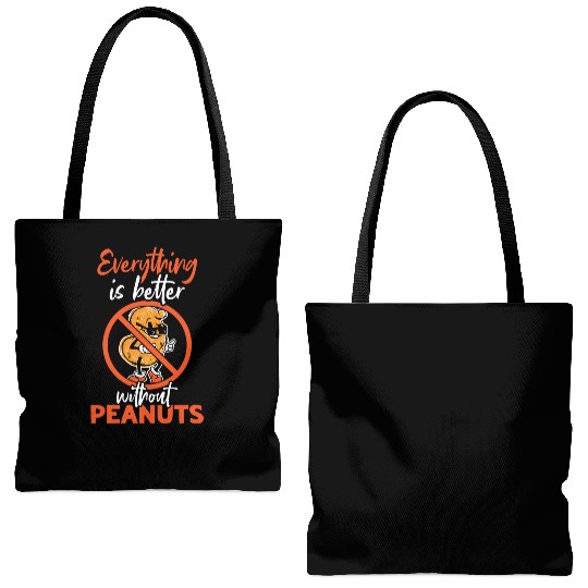 Everything Is Better Without Peanuts Peanut Tote Bags (AOP)