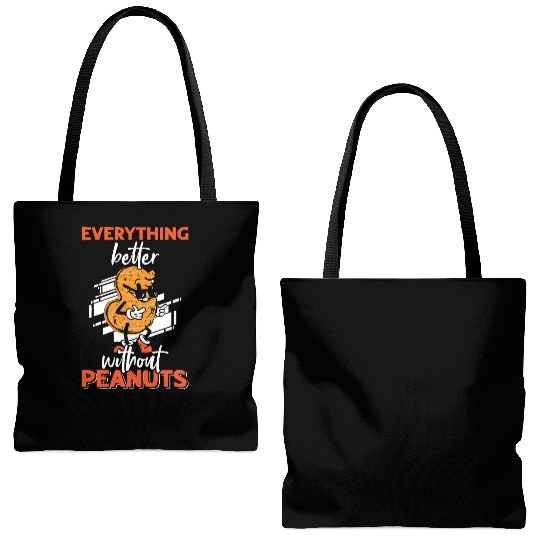 Everything Is Better Without Peanuts Peanut Tote Bags (AOP)