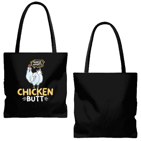 Guess What Chicken Butt Chicken Rooster Farmer Tote Bags (AOP)