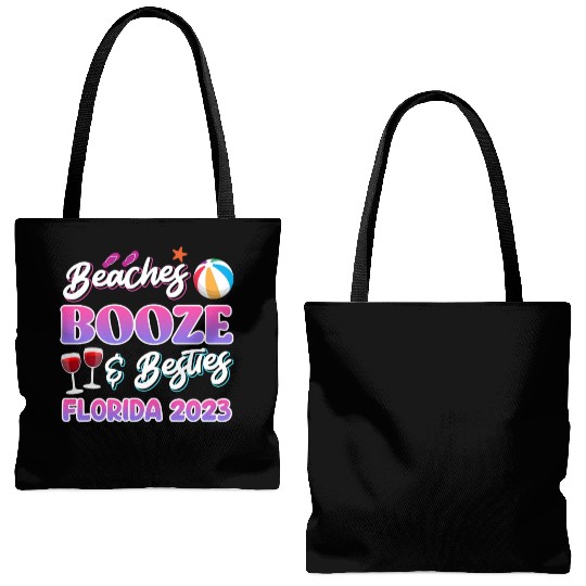 Beach Booze Besties Florida Vacation Spring Break Tote Bags (AOP)