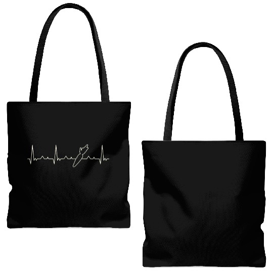Carrot . Heart. Love. EKG. Pulse. Beat. Tote Bags (AOP)