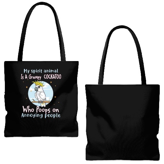 My Spirit animal Is A Grumpy Cockatoo Tote Bags (AOP)