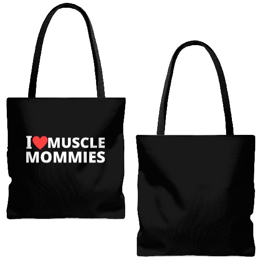 i love muscle mommies Tote Bags (AOP)