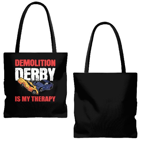 Demolition Derby Is My Therapy Race Track Tote Bags (AOP)