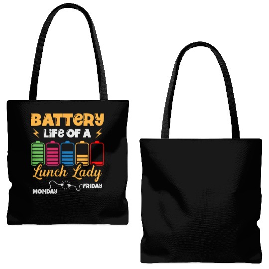 Battery Life Of A Lunch Lady Cafeteria Canteen Tote Bags (AOP)