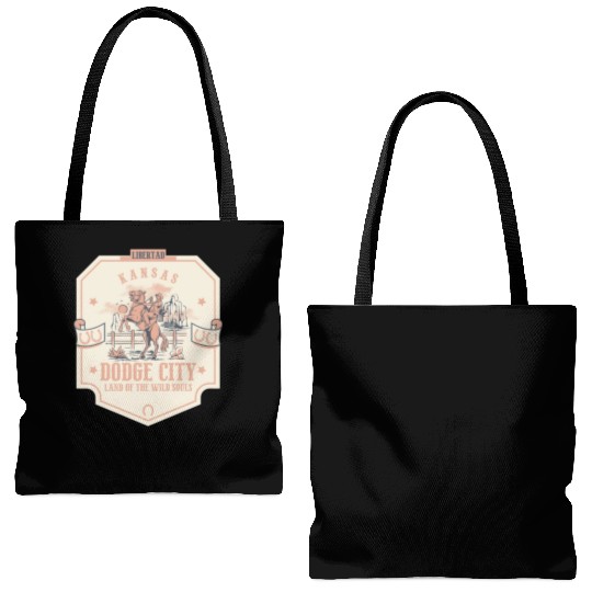 dodge city kansas wild west town Tote Bags (AOP)