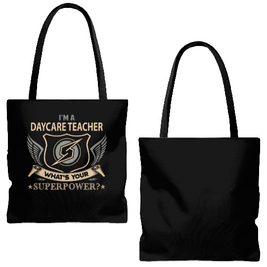 Daycare Teacher Tote Bags (AOP) - Superpower Job Gift Item