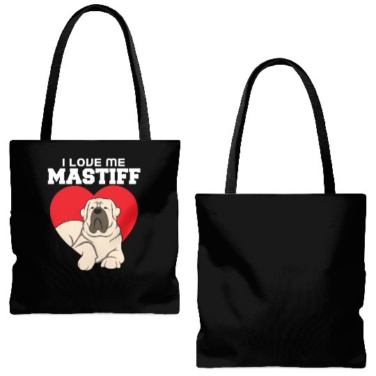 I Love Me Mastiff Tote Bags (AOP)