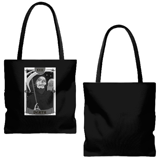 Anime Tarot Card Death Grim Reaper Occult Gothic W Tote Bags (AOP)