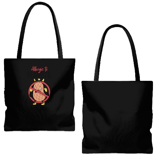 Allergic To Peanuts Not Fun Peanut Allergic Tote Bags (AOP)