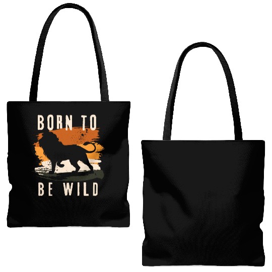 Born to be wild Lion Animal Tote Bags (AOP)