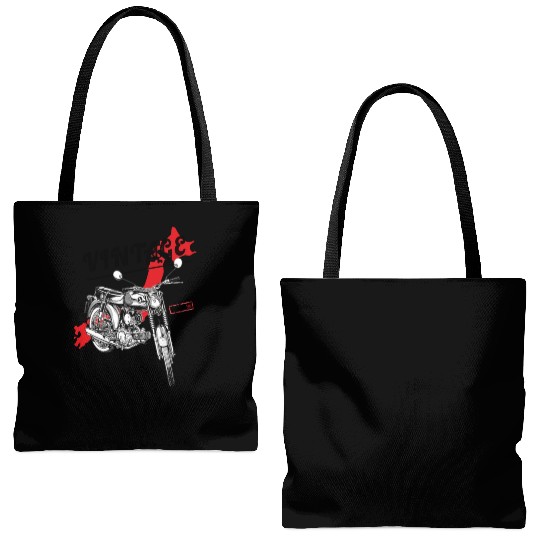 Motorbike Art Vintage Tote Bags (AOP)