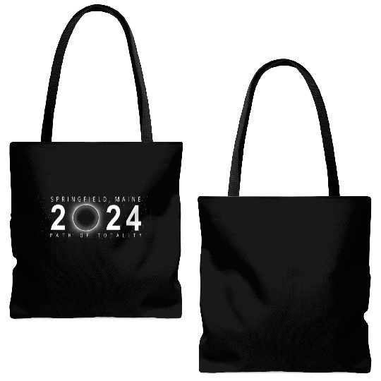 Solar Eclipse Springfield Maine April 8 2024 Tote Bags (AOP)