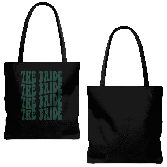 Bachelorette Party The Bride Emerald Green Design Tote Bags (AOP)