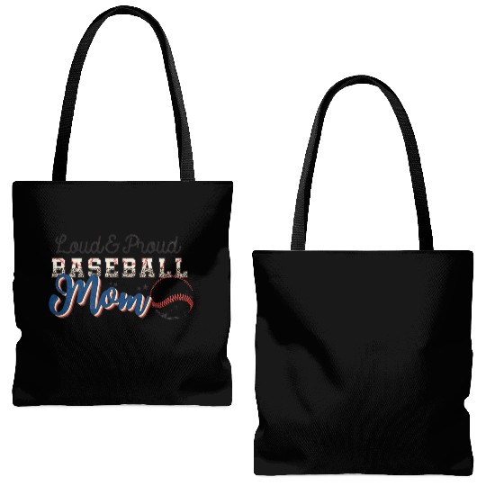 Loud Proud Baseball mom leopard mother's day Tote Bags (AOP)
