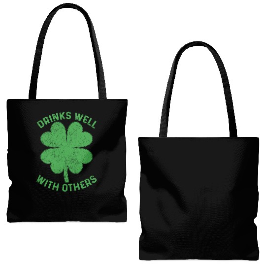 Drinks Well With Others Irish St Patricks Day Beer Tote Bags (AOP)