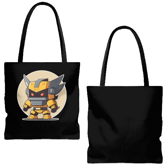 Ninja warrior mech robot kawaii illustration Tote Bags (AOP)