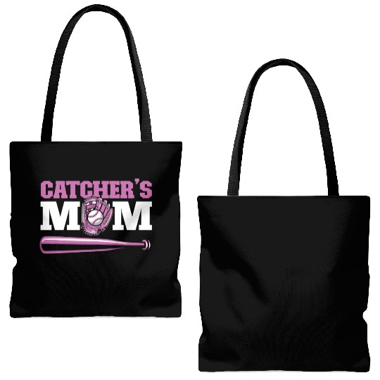 Softball Baseball Bat Catcher's Mom Tote Bags (AOP)