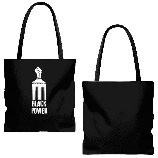 Black Power Tote Bags (AOP)