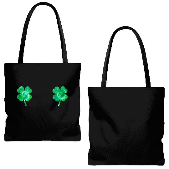 Shamrock Boobs Tie Dye Irish Boobies St Patricks Tote Bags (AOP)