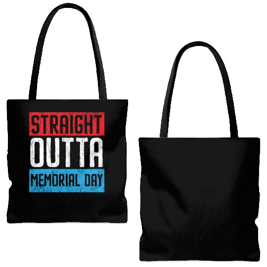 Patriotic Veteran USA Flag American Memorial Day Tote Bags (AOP)