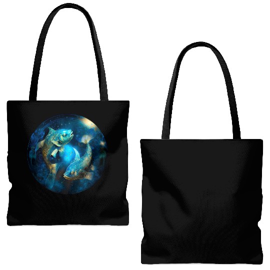 Pisces zodiac sign Tote Bags (AOP)