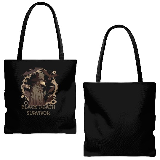plague doctor Tote Bags (AOP)