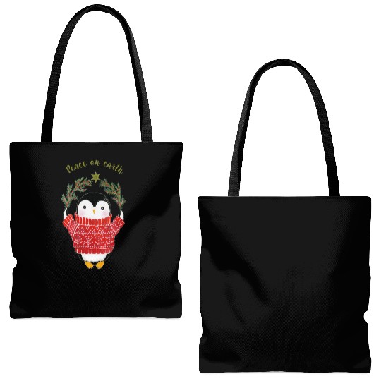 Peace Penguin Tote Bags (AOP)