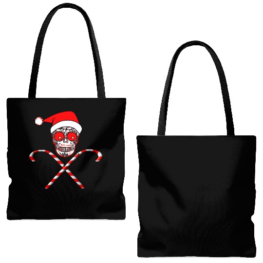 Sugar Skull And Candy Canes Tote Bags (AOP)