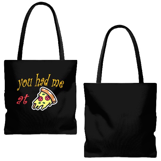 You Had Me at Pizza, Slice of Heaven, pizza lovers Tote Bags (AOP)