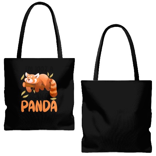 Red Panda Bored Cute Animal Lazy Animal Lover Tote Bags (AOP)