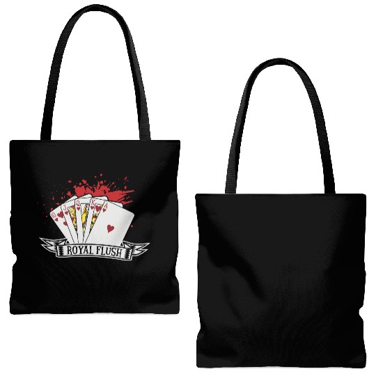 Poker Card Game Skat Poker Night Royal Flush Check Tote Bags (AOP)
