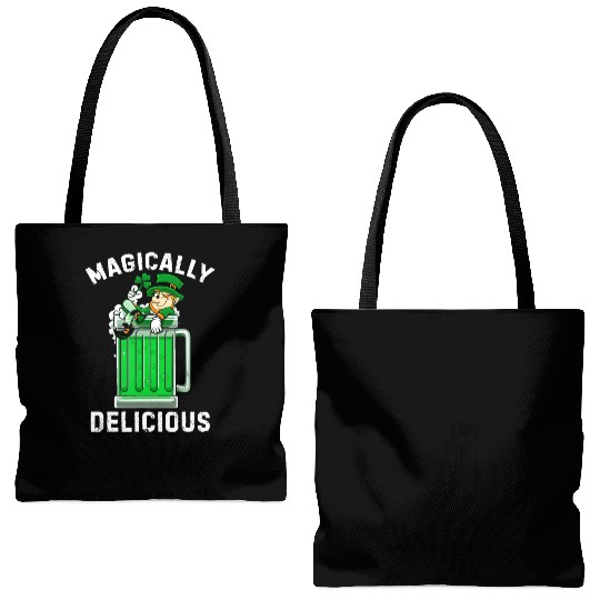 Magically Delicious idea St Patricks Day Drinking Tote Bags (AOP)