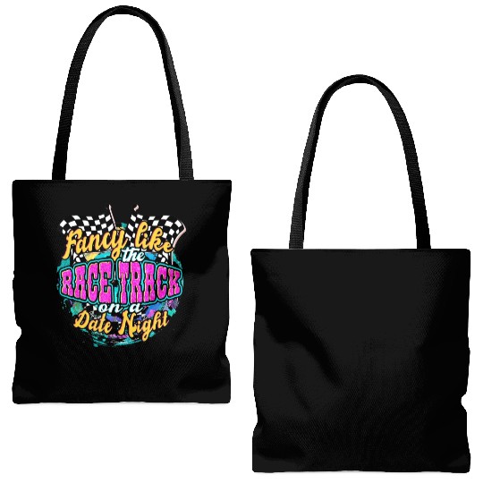 Fancy Like The Race Track On A Date Night Vintage Tote Bags (AOP)