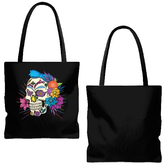 Floral Dia De Los Muertos LGBTQ LGBT Pride Month Tote Bags (AOP)