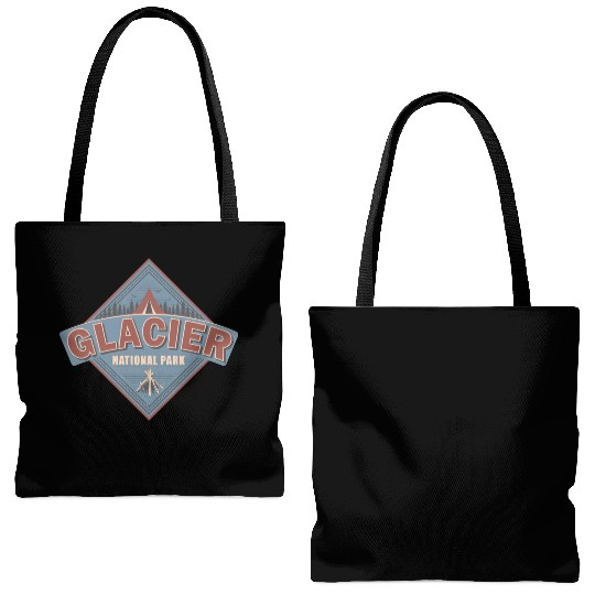 Glacier National Park Montana Vintage US Camping Tote Bags (AOP)