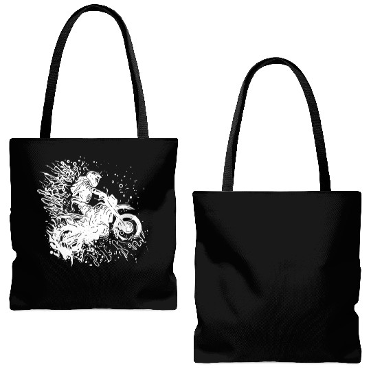 Motorcycle Tattoo Splash Racing Style Tote Bags (AOP)