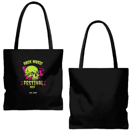 Skull Givin' Raspberry Dk , Rock music Tote Bags (AOP)