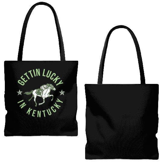 Funny Derby Vintage Getting Lucky In Kentucky Hor Tote Bags (AOP)
