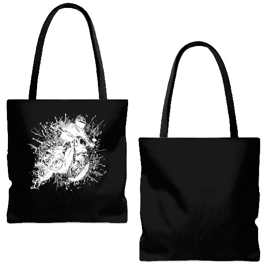 Motorcycle Racing Jump Splash Style Tote Bags (AOP)