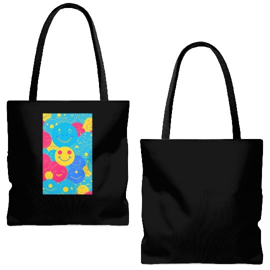 Smile Emotions Happiness Colorful Positive Design Tote Bags (AOP)