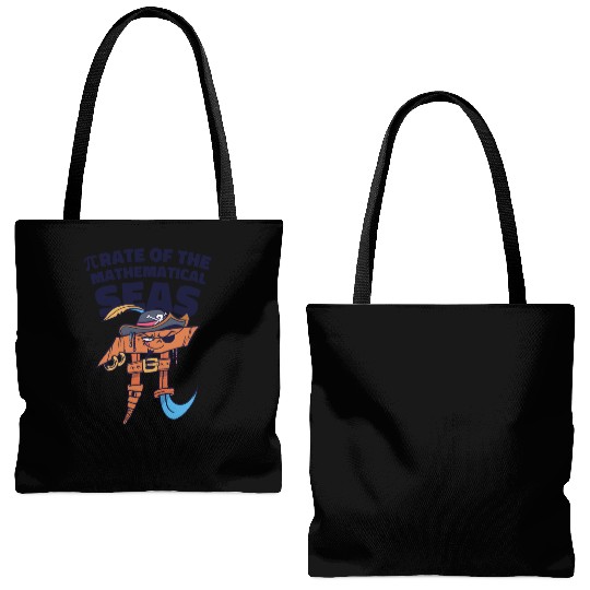 Pi Day Pirate Mathematician Pi Symbol Number Math Tote Bags (AOP)