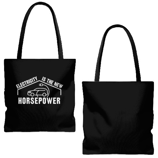 Electric Vehicle Electricity Is The New Horsepower Tote Bags (AOP)