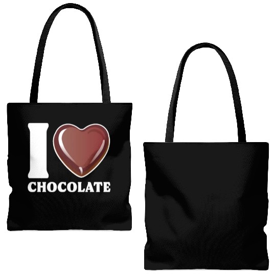 I Love Chocolate Tote Bags (AOP)