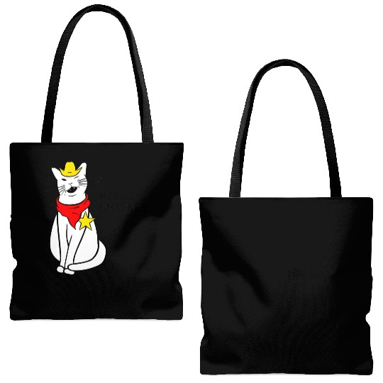meowdy cat partner Tote Bags (AOP)