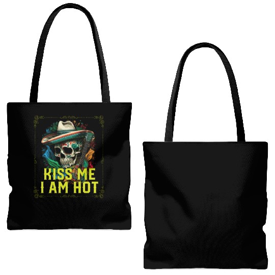 Kiss Me I Am Hot Mexican Life Mexico Pride Country Tote Bags (AOP)