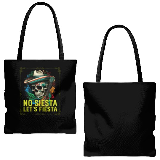 No Siesta Let's Fiesta Cinco De Mayo Mexican Tote Bags (AOP)