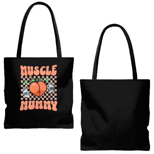 Muscle Mommy Gym Bodybuilder and Weightlifting Gif Tote Bags (AOP)